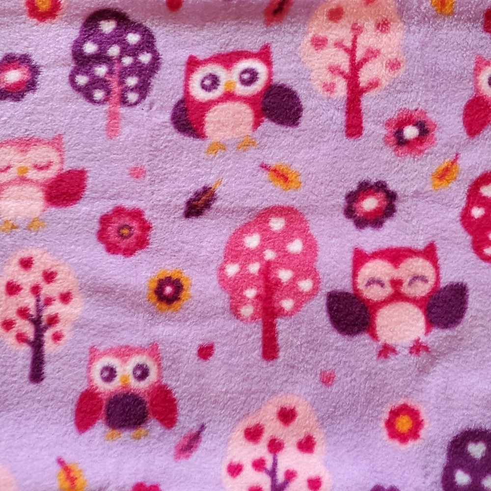 Safety 1st Owl Tree Baby Blanket Purple Pink Fleece Security Lovey